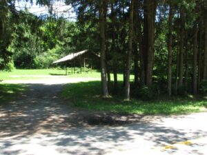 Pavilion at Cheningo day-use area on Taylor Valley Rd