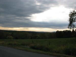 Dark clouds over Connecticut Hill Rd