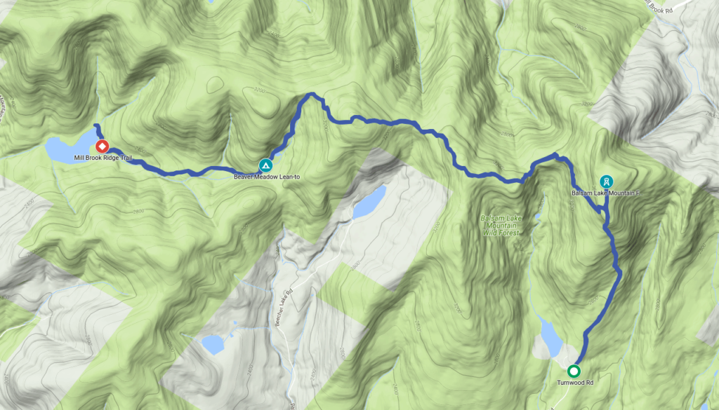 Terrain and route map