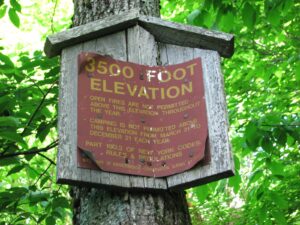 Elevation marker on Balsam Lake Mountain