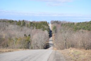 Looking west on Turnpike Rd, wind turbines in the distances - FLT M11