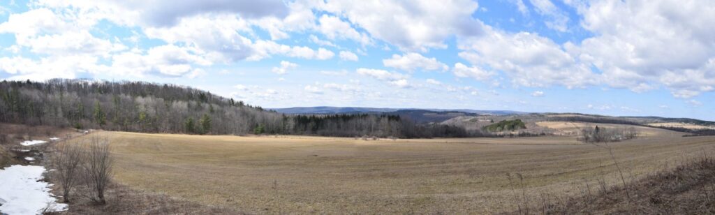 Panoramic view of the fields, hills and valleys near Wind Fall Rd - FLT M10