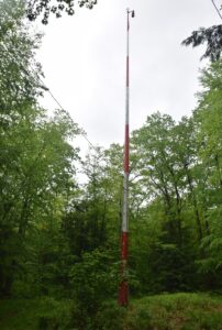 Aircraft warning light on top of hill