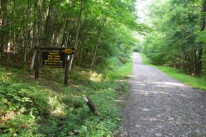 Klipnocky State Forest sign on Gas Springs Rd, looking north