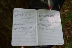 Trail register, east of Bully Hill Rd