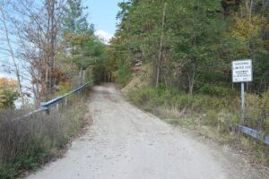 Steep slope on England Hill Rd looking north from the intersection with NY 70