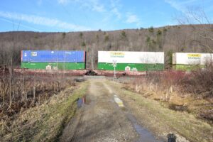 Train running down the tracks between me and my car on Kennedy Rd