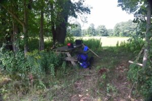 Picnic table between fields off Stickle Rd