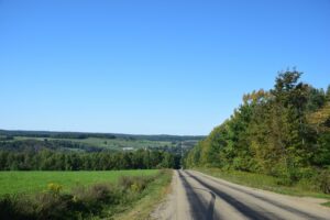 View looking north along Rushford Rd
